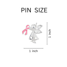 Load image into Gallery viewer, Pink Ribbon Angel By My Side Pins - Fundraising For A Cause
