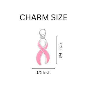 Pink Ribbon Charm Partial Beaded Bracelets - Fundraising For A Cause