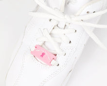 Load image into Gallery viewer, Pink Ribbon Walk For The Cure Shoe Lace Charms - Fundraising For A Cause