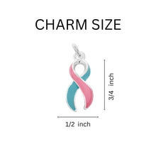 Load image into Gallery viewer, Pink &amp; Teal Ribbon To The Moon And Back Awareness Charm Bracelets - Fundraising For A Cause