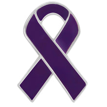 Load image into Gallery viewer, Purple Ribbon Awareness Pins - Fundraising For A Cause