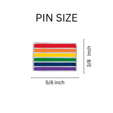 Load image into Gallery viewer, Rectangle Rainbow Pride Flag Pins - Fundraising For A Cause