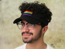Load image into Gallery viewer, Rectangle Rainbow Visors in Black - Fundraising For A Cause