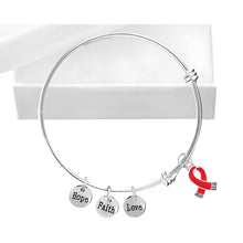 Load image into Gallery viewer, Red Ribbon Retractable Charm Bracelets - Fundraising For A Cause
