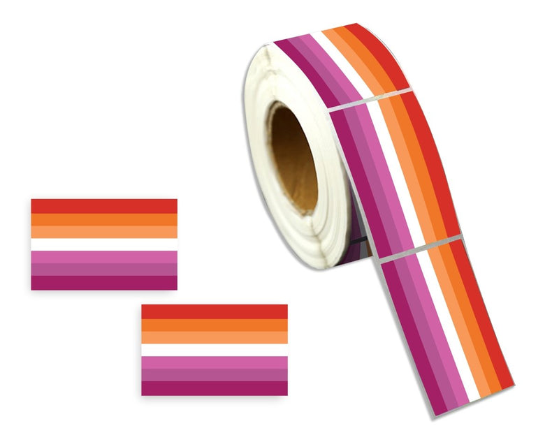 Rectangle Lesbian Sunset Flag Stickers Wholesale, Gay Pride Awareness