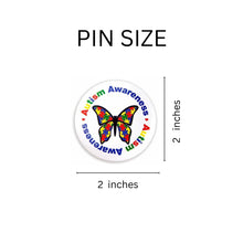 Load image into Gallery viewer, Round Autism Awareness Butterfly Button Pins - Fundraising For A Cause