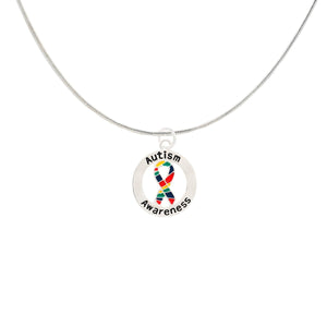 Round Autism Awareness Ribbon Necklaces - Fundraising For A Cause