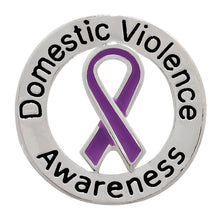 Load image into Gallery viewer, Round Domestic Violence Awareness Ribbon Pins - Fundraising For A Cause