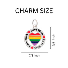 Load image into Gallery viewer, Round Rainbow Heart Love Wins Retractable Charm Bracelet - Fundraising For A Cause