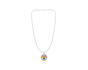 Round Rainbow Love Wins Charm Necklace - Fundraising For A Cause