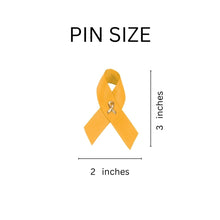 Load image into Gallery viewer, Satin Gold Ribbon Awareness Pins - Fundraising For A Cause