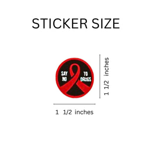 Say No To Drugs Red Ribbon week Circle Stickers (250 Stickers) - Fundraising For A Cause