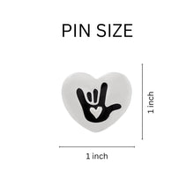 Load image into Gallery viewer, Sign Language Symbol for I Love You Deaf Sign Heart Pins - Fundraising For A Cause