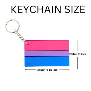 Silicone Bisexual Flag Keychains - Fundraising For A Cause