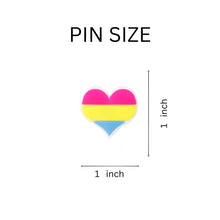 Load image into Gallery viewer, Silicone Pansexual Flag Pride Heart Pins - Fundraising For A Cause