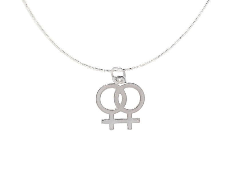 Silver Lesbian Same Sex Female Symbol Necklaces - Fundraising For A Cause
