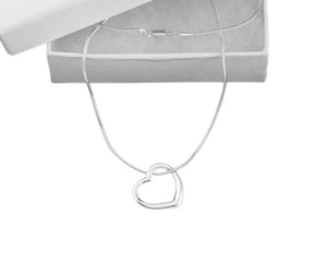 Silver Open Heart Necklaces - Fundraising For A Cause