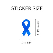 Load image into Gallery viewer, Small Dark Blue Ribbon Stickers (250 per Roll) - Fundraising For A Cause