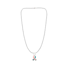 Load image into Gallery viewer, Small Pink &amp; Teal Ribbon Necklaces - Fundraising For A Cause