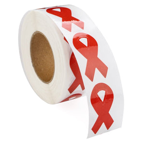 Small Red Ribbon Awareness Stickers (per Roll) - Fundraising For A Cause