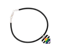 Load image into Gallery viewer, Straight Ally LGBTQ Pride Gay Pride Black Leather Cord Bracelets - Fundraising For A Cause