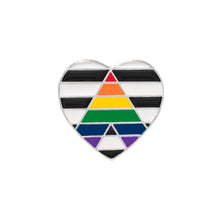 Load image into Gallery viewer, Straight Ally LGBTQ Pride Heart Pins - Fundraising For A Cause