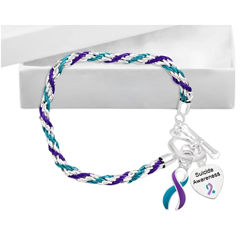 Suicide Awareness Teal & Purple Ribbon Bracelets - Fundraising For A Cause