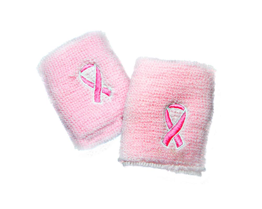 24 Pieces Breast Cancer Awareness Wristbands Sports Sweatband