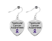 Load image into Gallery viewer, Testicular Cancer Awareness Heart Earrings - Fundraising For A Cause