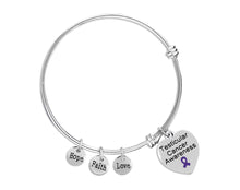 Load image into Gallery viewer, Testicular Cancer Heart Retractable Charm Bracelets - Fundraising For A Cause