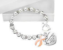 Load image into Gallery viewer, Where There is Love Peach Ribbon Bracelets - Fundraising For A Cause