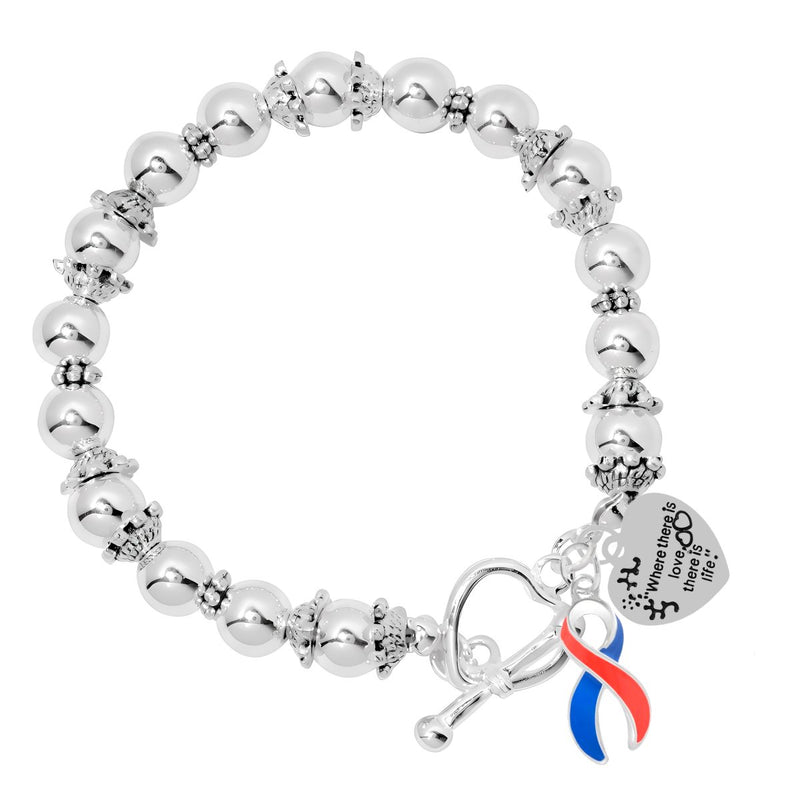 Where There is Love Red & Blue Ribbon Bracelets - Fundraising For A Cause