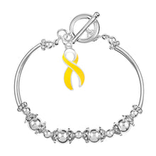Load image into Gallery viewer, Yellow Ribbon Charm Partial Beaded Bracelets - Fundraising For A Cause