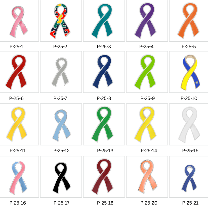 Bulk Awareness Ribbon Pins Collection – Cancer & Cause Awareness Lapel ...