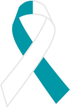 Teal & White Ribbon