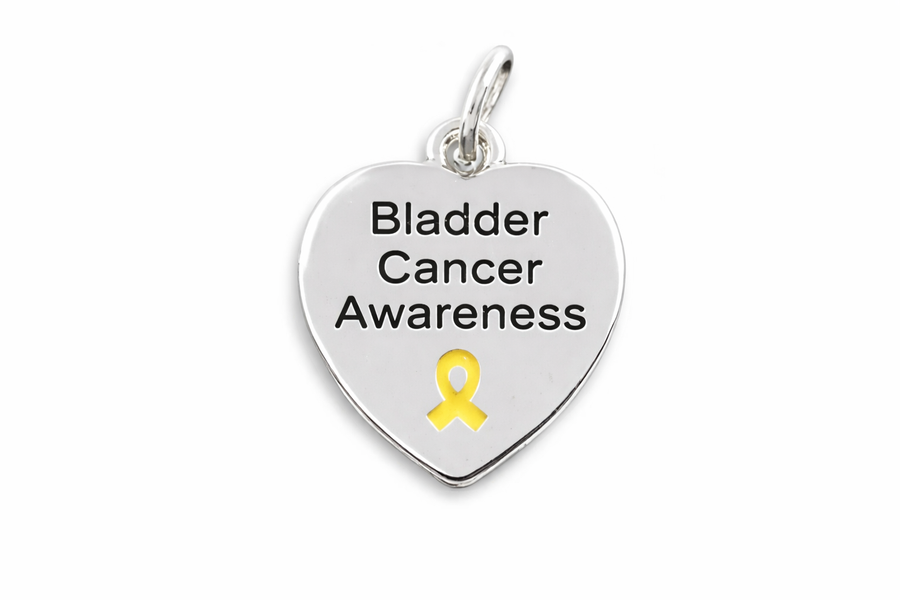 Bladder Cancer Awareness Heart Charms