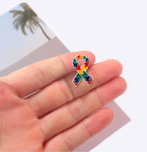 Load image into Gallery viewer, 10 Pack Autism Awareness Ribbon Pins (10 Pins) - Fundraising For A Cause