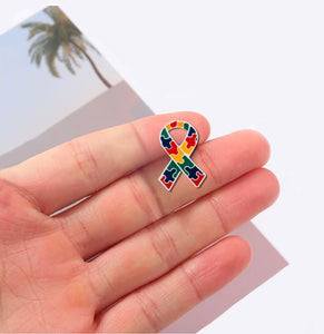 10 Pack Autism Awareness Ribbon Pins (10 Pins) - Fundraising For A Cause