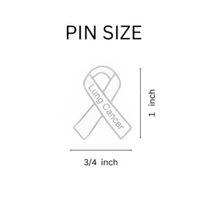 10 Pack Lung Cancer Awareness Ribbon Pins (10 Pins) - Fundraising For A Cause