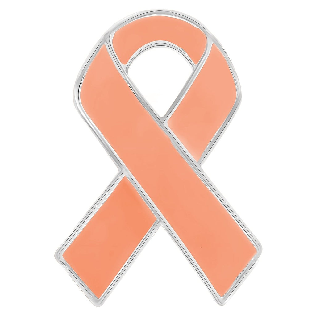 10 Pack Peach Awareness Ribbon Pins (10 Pins) - Fundraising For A Cause