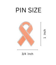 Load image into Gallery viewer, 10 Pack Peach Awareness Ribbon Pins (10 Pins) - Fundraising For A Cause