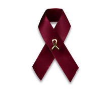 Load image into Gallery viewer, Satin Sickle Cell Anemia Awareness Ribbon Pins - 50 Pack