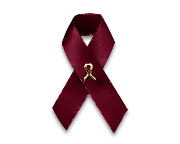 Satin Sickle Cell Anemia Awareness Ribbon Pins - 50 Pack