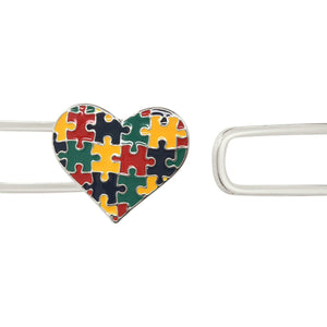 12 Autism Awareness Bangle Puzzle Heart Bracelets - Fundraising For A Cause