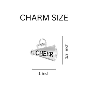 12 Black Cord Cheerleading Megaphone Bracelets - Fundraising For A Cause