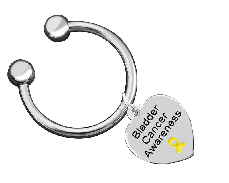 12 Bladder Cancer Awareness Heart Keychains - Fundraising For A Cause