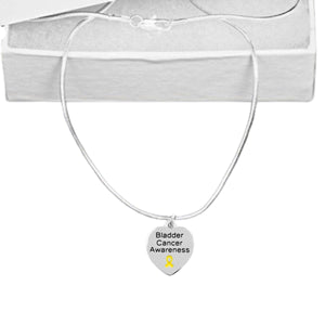 12 Bladder Cancer Awareness Heart Ribbon Necklaces - Fundraising For A Cause