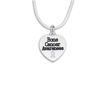 Load image into Gallery viewer, 12 Bone Cancer Awareness Heart Necklaces - Fundraising For A Cause