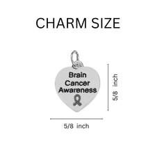 Load image into Gallery viewer, 12 Brain Cancer Heart Retractable Charm Bracelets - Fundraising For A Cause