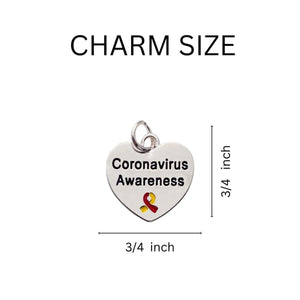 12 Coronavirus (COVID - 19) Awareness Heart Beaded Charm Bracelets - Fundraising For A Cause